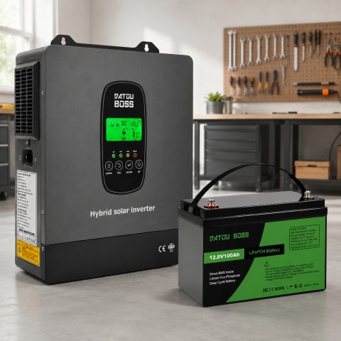 1,28 кВт*год Комплект резервного живлення Інвертор Datouboss + акумулятор 12V/100Ah для будинку, квартири, Уцінка!