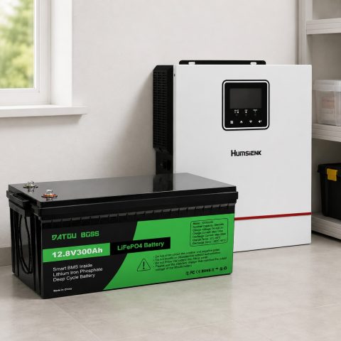 3,8 кВт*год LiFePO4 Комплект резервного живлення інвертор Humsienk 1 кВт + 12V/300Ah акумулятор Datouboss