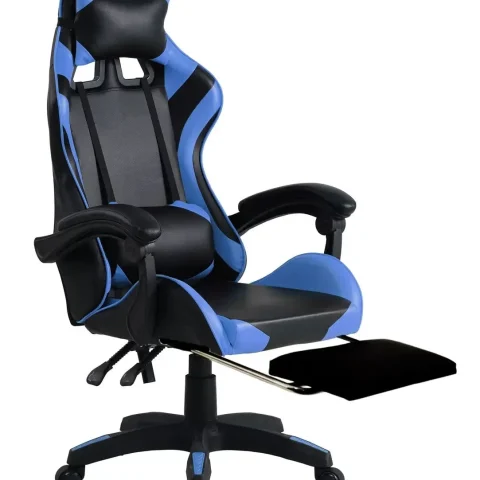 Геймерське комп’ютерне крісло Gamer Pro Jaguar Plus з підставкою для ніг Синє
