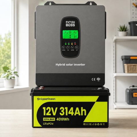 4 кВт*год LiFePO4 Комплект резервного живлення інвертор Datouboss 1 кВт + 12V/314Ah акумулятор CyperOcean