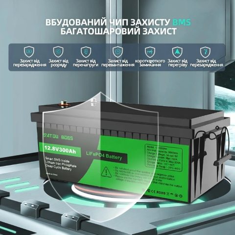 LiFePO4 12V/300AH Акумулятор Datouboss (3840W*h) для систем резервного живлення (UPS) будинку