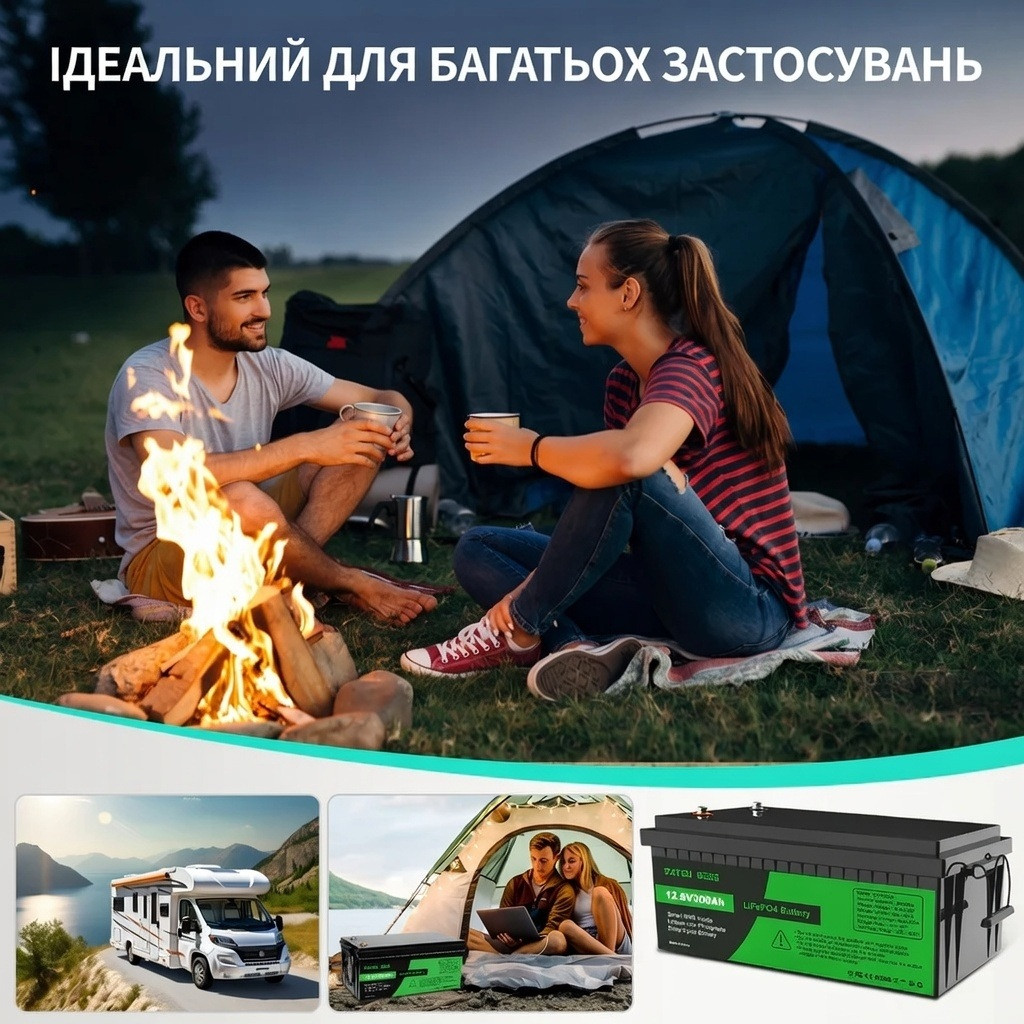 LiFePO4 12V/300AH Акумулятор Datouboss (3840W*h) для систем резервного живлення (UPS) будинку