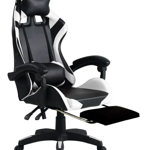 Геймерське комп’ютерне крісло Gamer Pro Jaguar Plus з підставкою для ніг Біле