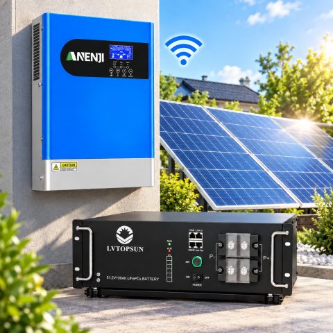 6.2 кВт LiFePO4 Комплект інвертор Anenji Wi-Fi з паралельною функцією + акумулятор LVTOPSUN rack 51.2V 100Ah, рековий