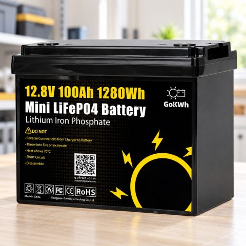 LiFePO4 12V/100Ah Акумулятор GoKWh Mini для резервного живлення будинку, квартири з BMS