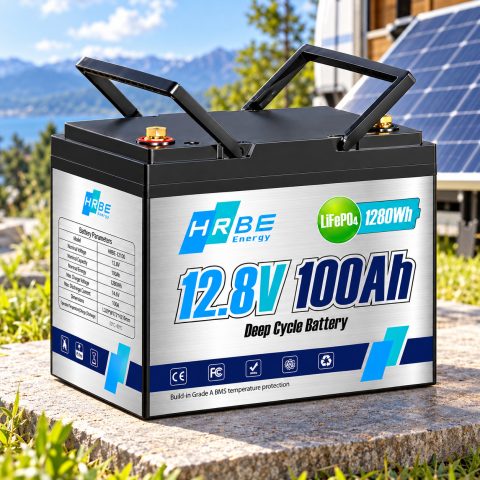 LiFePO4 12V/100Ah Акумулятор HRBEEnergy для резервного живлення будинку, квартири, Вбудована BMS