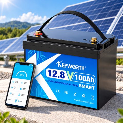 LiFePO4 12V/100Ah Акумулятор Kepworth Mini для резервного живлення будинку, квартири, Вбудована BMS, Bluetooth APP