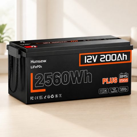 Lifepo4 12V/200Ah 200A BMS акумулятор Humsienk 2560 Вт*год, 200A BMS для систем резервного живлення